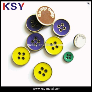 Colorful four hole metal button for garments