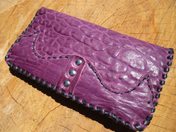 Kangaroo Leather Wallet Hand Sewn Womens Wallet