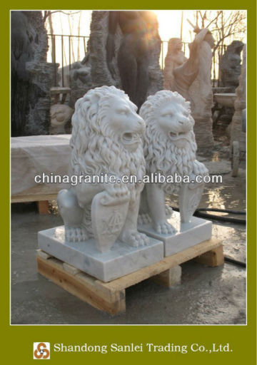 marble carving lions statues