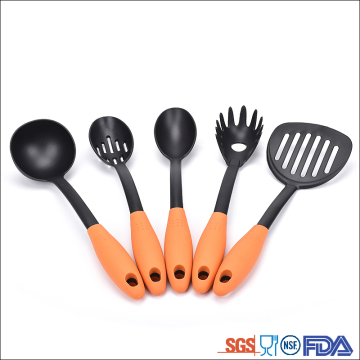 5 piece non-slip handle Nylon cooking utensils accessories