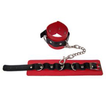 Black/Red Leather Bondage Restraints Flirting Erotic Sex Handcuff Wrist Toys For Couple Game