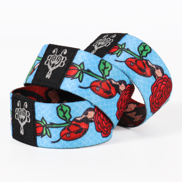 Custom Polyester NFC Wristband - Stretchy Romantic Rose Elastic Wristband