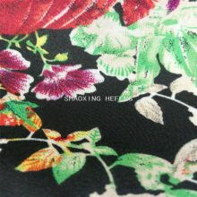 new style satin chiffon 100% polyester chiffon sateen flower pattern print chiffon fabric