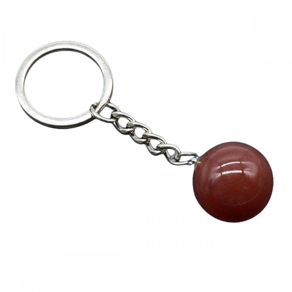 Gemstone 20 mm Beeds redondos llave llave Bola de cuarzo Natural Anillo Key Charm Charming Keychains Anniversary Gift