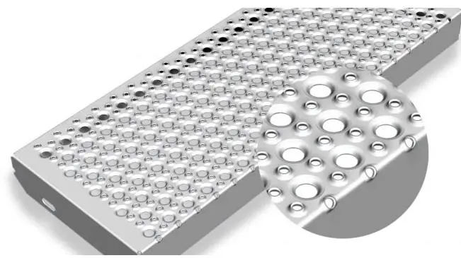 Interlock Safety Grating Plank Flooring O Grip Perforated Metal Steel