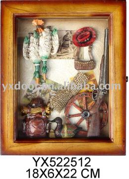 Huntting style wood key box/ wooden key cabinet /home decoration as key holder