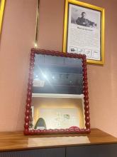 Rectangular Bobbin Solid Wood Frame Mirror for Entrway