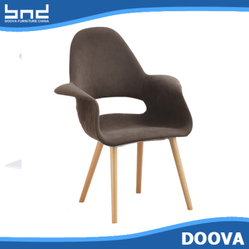 Fabric armchair with wooden legs cheap dining chair