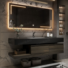 Modern Luxury Floating Slate Bathroom Vanity Sink Cabinet