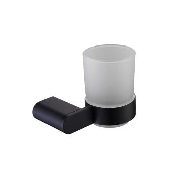 Black Wall Mounted Frosted Glass Toothbrush Holder