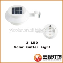 hight LUMEN 3LED solar gutter light outdoor solar fence light solar wall light solar light