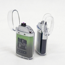 Wholesale Windproof USB Rechargeable Dual Arc Electric Lighter for Cigarettes - Transparent Design