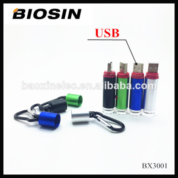 USB rechargeable aluminuml mini rechargeable portable lighting with carabiner