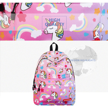 Mochila unicórnio para meninas da escola primária e secundária 2019