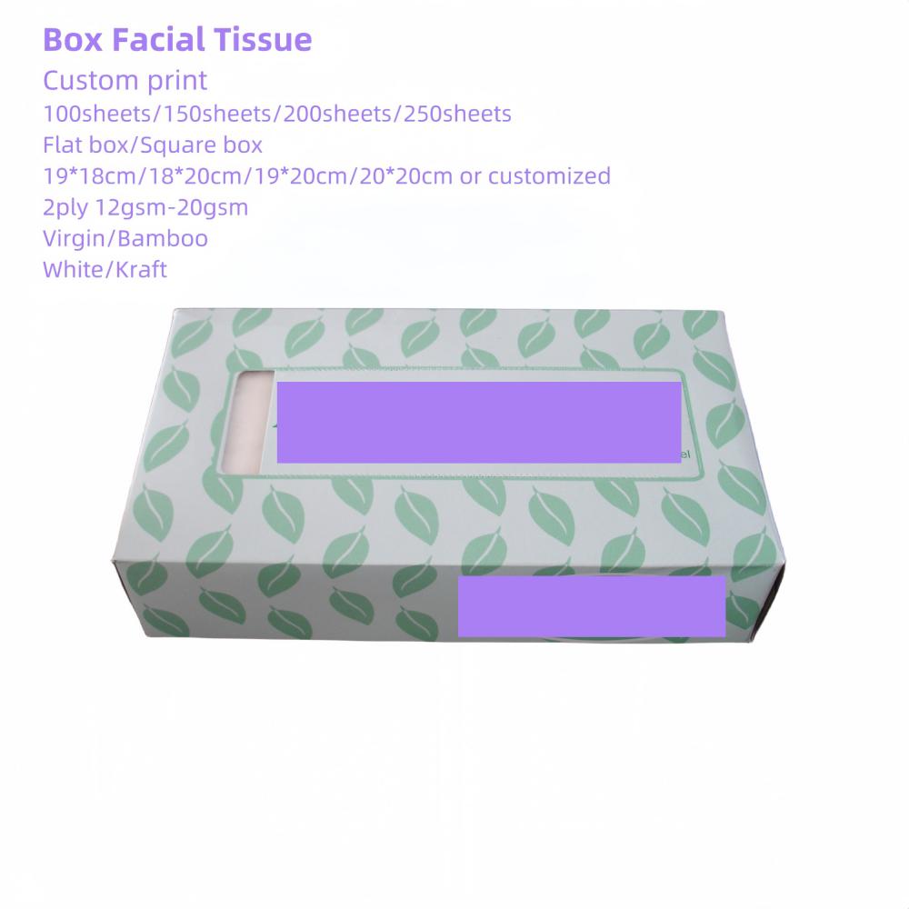 Tissue faciale de boîte personnalisée 2ply blanc