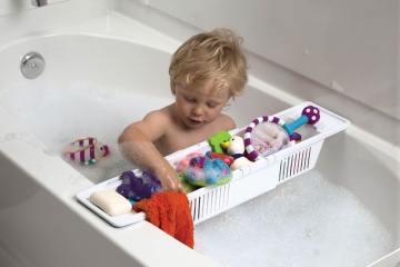 Extendable plastic rust free Bath Toy Organizer home storage and organizer storage holder and rack toy basket for bathtub
