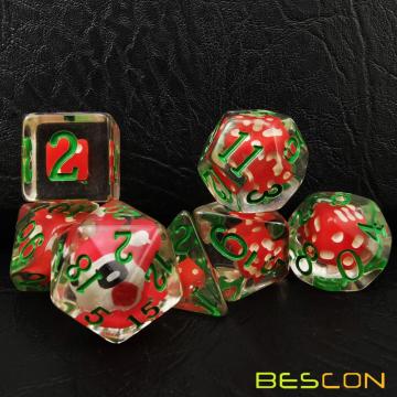 Bescon Novelty Deer Polyhedral Dice Set, Red Deer RPG Dice set of 7