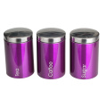 Conjunto de 3 CanisterCaneta de Café com Tampa de Polimento