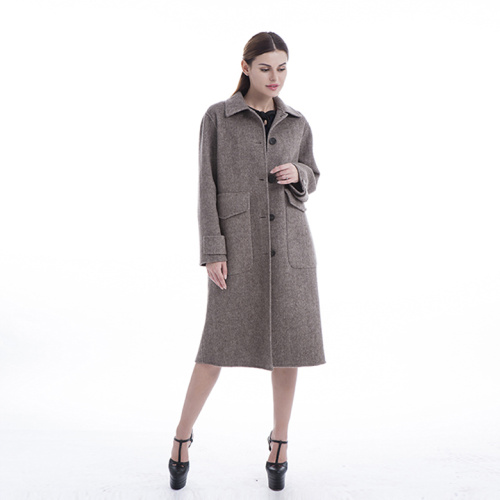 Cashmere overcoat with collar removable