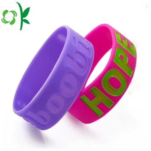 Braceletes de Moda Debossed com Pulseira de Silicone Dilatada