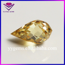 Transparent Champagne Faceted Cut Water Drop Synthetic Glass Stone Beads