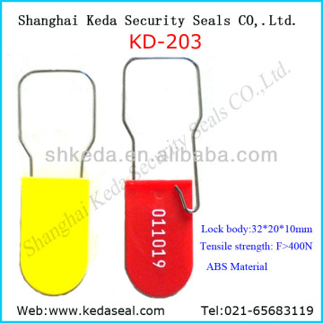 Security Plastic padlock seal for crash carts bank service money bags KD-203