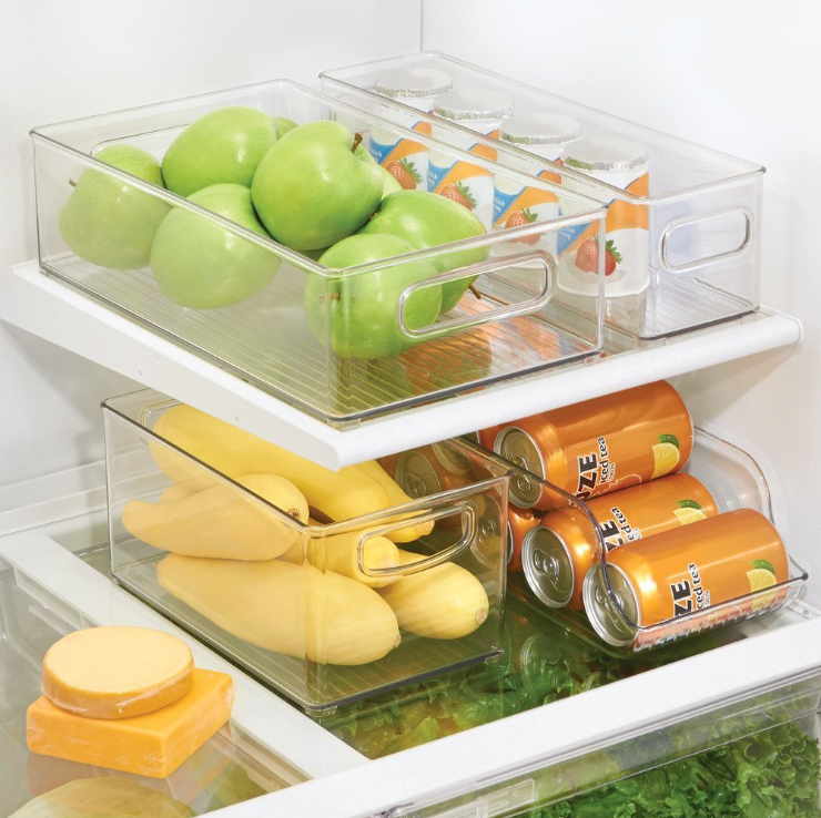 High Quality Sustainable Transparent Organizer Bin Acrylic Clear Plastic Storage Bin for Food,Refrigerator