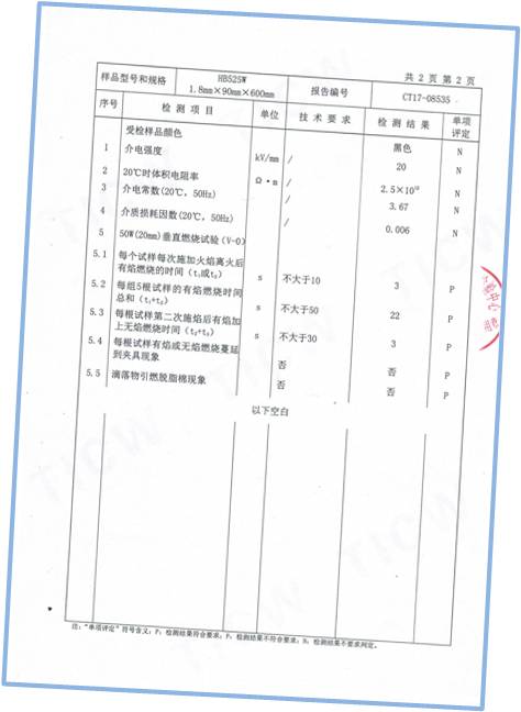 Informe de prueba de la almohadilla de cinta de masilla SINOFUJI emitido por un organismo nacional autorizado 3 Testing Report of SINOFUJI Mastic Tape Pad Issued by National Authorized Body 3