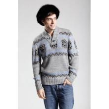 Men\'s Sweater, Made of Acrylic and Wool, Available in Snow Pattern
