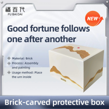 Handcrafted Good Fortune Brick Carving Ashes Protection Box