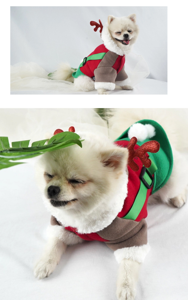 Pet Clothes Cute Deer Makeover Schnauzer Small Dog Christmas Funny Costumes