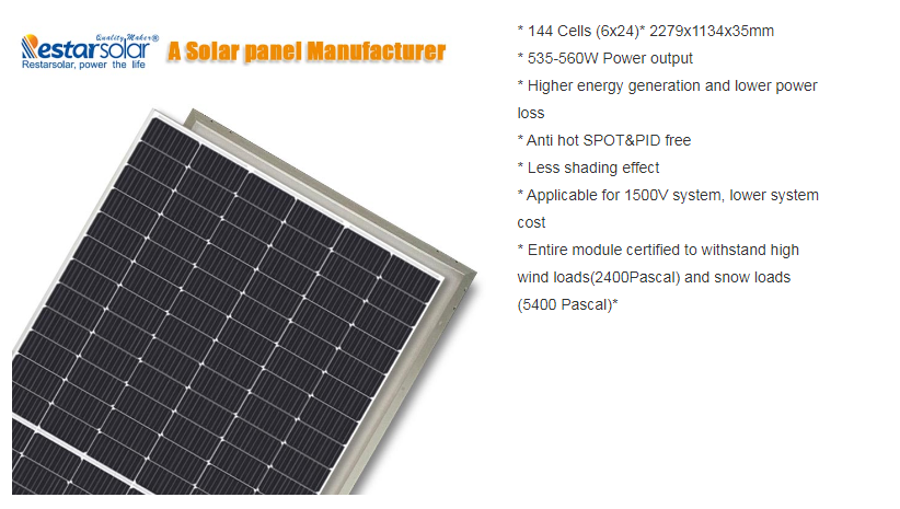 Resun solar panels 550W