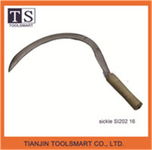 high quality farm cutting tool hand grass sickle with wooden handle