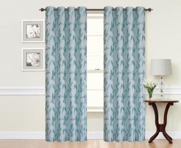 Wholesale 100% Polyester Leaf Jacquard Curtains Panel