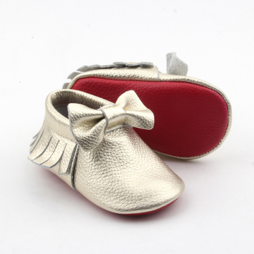 Soft Leather Baby Toddler Shoes Moccasins with Bow