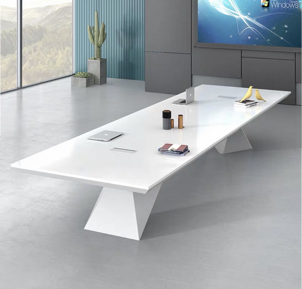 Mesa de conferência em laca branca1 White Lacquer Conference Table1