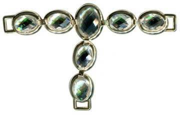 Fashion T-Shaped Sandal Chain with Glass Stones Trim