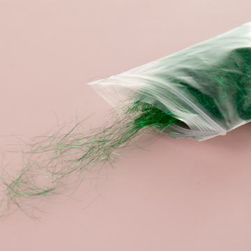 Lot Stocks of 6D*38 Soft Short Metallic Iridescent Green Angelina Fiber Yarn for Christmas Tree Ornaments