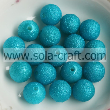 Nouveau Style 2014 8MM Acrylique Ridée Perles Chunky Rondes Perles D&#39;entretoise Couleur Bleue