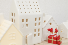 Ceramic White Cottage Tealight Holders