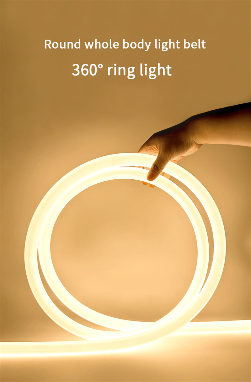 Waterproof IP65 220V 120 leds SMD2835 360 Beam Angle Degree Silicon LED Strip Flexible Light Indoor And Outdoor Room Decor