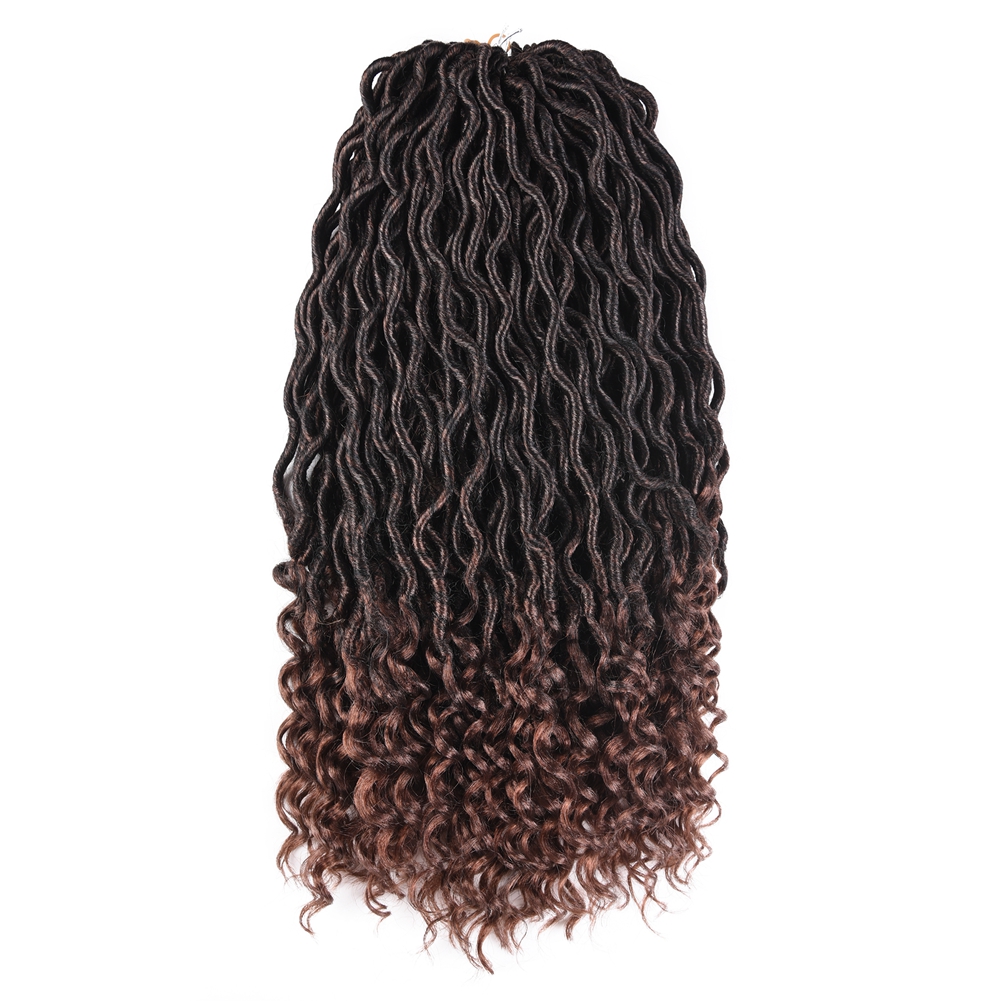 18 Inch 24 Strands Synthetic Hair Curly End Goddess Soft Crochet Braids Faux Locs braid hair