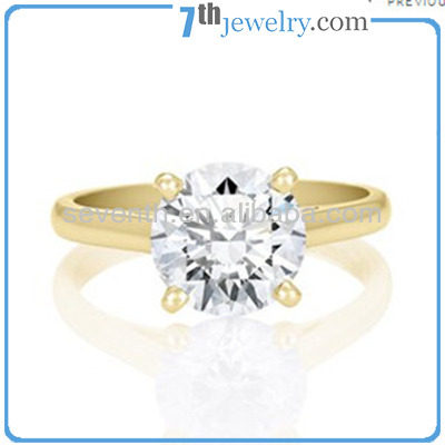 2014 Wholesale Jewelry Fashion 18K Gold Plated CZ Diamond Wedding Rings