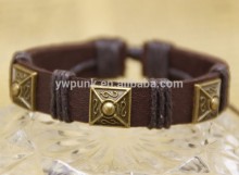 coffee leather classic wrap slap & snap bracelet
