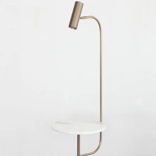 Gold Color LED Floor Lamp with Table Brass Floor Light
