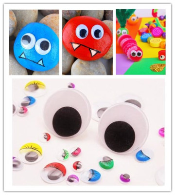 Assorted Bulk White and Black Round Craft Wiggly Eyes