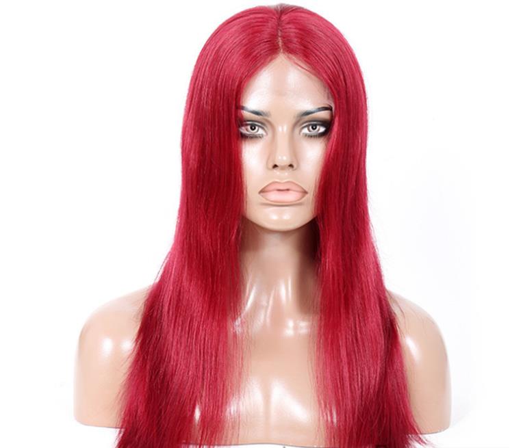 13X6 13X4 Color 99j Red Burgundy 180% Virgin Wig Black Burgundy Hd Transparent Lace Front Wig Brown Blond Ombre Human Hair Wig