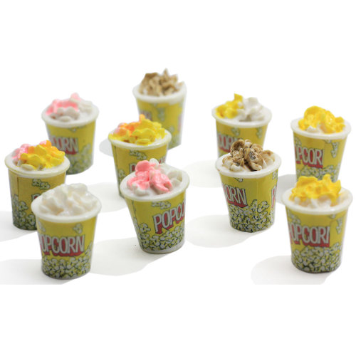 100 pz Colorful Foodlittle Popcorn Resina Charms Decorazione fai da te Artigianato Simulazione Cibo Bambini Dollhouse Ornament Accessori