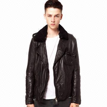 Men's leather jacket, Veg sheep leather