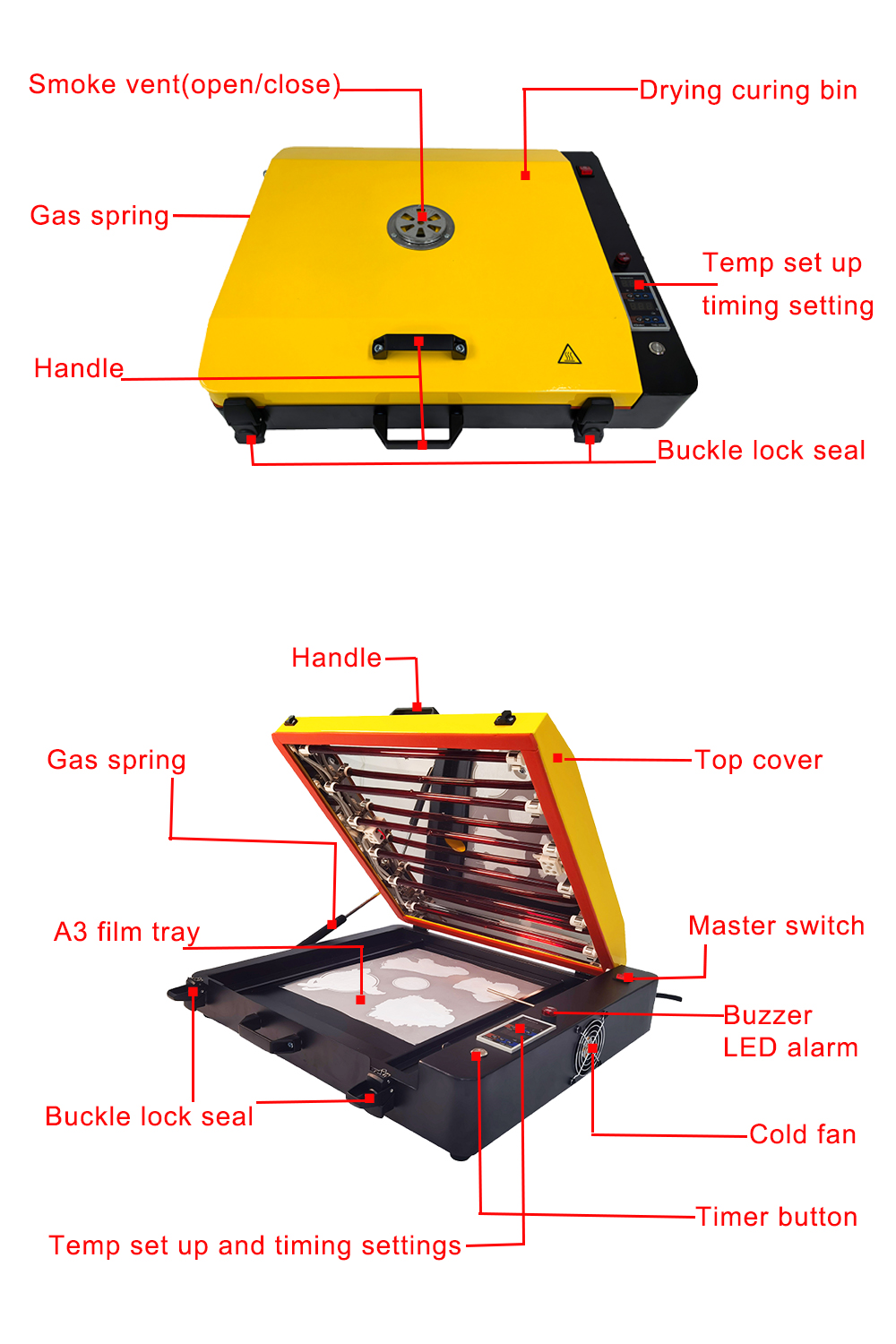 Wholesale Baking Heat Transfer DTF Film Hot Melt Powder A3 A2 DTF Curing Oven dryer
